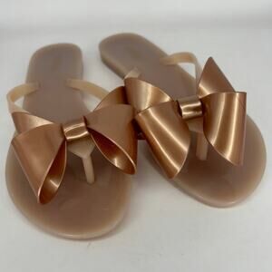 Melissa Women's Jelly Nude Pink Harmonic Bow Flip Flop Sandals Size 6/6.5